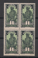 HAUTE-VOLTA - 1928 - N°Yv. 43 - 1c Noir Et Vert - Bloc De 4 - Neuf Luxe ** / MNH / Postfrisch - Unused Stamps