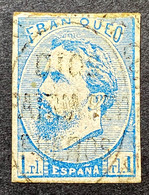 1873 ESPAÑA EDIFIL Nº 156 CARLOS VII MATASELLADO - Oblitérés