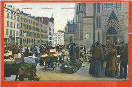 D027_HAMBURG HOPFENMARKT STREET SELLERS, SENT 1909 - Mercanti