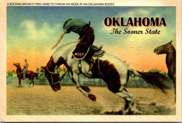 Oklahoma Rodeo Scene Bucking Bronco Trying To Throw His Rider - Other & Unclassified