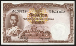 10 Baht Serie 9 Sign. 44 P-77 W427 158219 Thailand 1958 UNC - Tailandia
