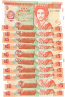 Belize 10x 5 Dollars 2020 UNC - Belize