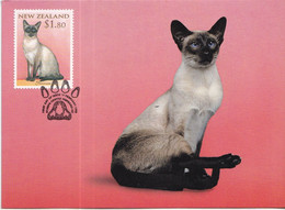 Siamese Cat - Maximum Card 1998 New Zealand - Brieven En Documenten