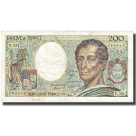 France, 200 Francs, Montesquieu, 1987, TB, Fayette:70.07, KM:155b - 200 F 1981-1994 ''Montesquieu''