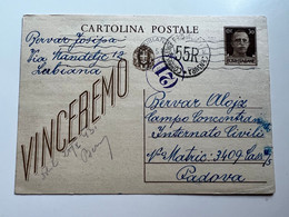 ITALY WWII 1943 Stationary With Censorship Stamps Sent From Concenetration Camp PADOVA  To LUBIANA (No 1885) - Lubiana