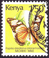 KENYA 1988 QEII 1/50 Multicoloured, Butterflies-Papilio Dardanus SG440a FU - Kenya (1963-...)