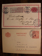 SUEDE 1910's Lot 2 Entiers France Sverige Sweden - Postal Stationery