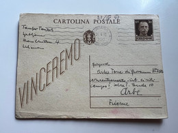 ITALY WWII 1943 Sent From LUBIANA To ARBE (RAB) Postal Stationery (No 1895) - Lubiana