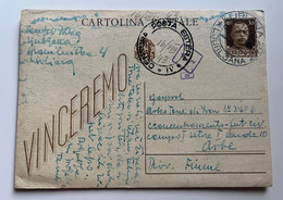 ITALY WWII 1943 Postal Stationary Sent From LUBIANA To ARBE (RAB) With Censorship Stamp (No 1899) - Ljubljana