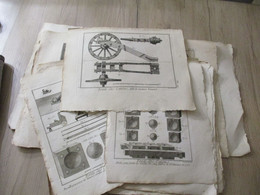 Encyclopédie Méthodique Panckoucke 24 Gravures Originales Fin XVIII ème Fabrication Des Canons  Dont 6 Doubles - Documents