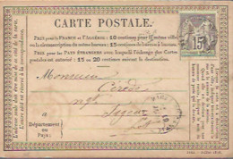 CARTE POSTLE 1877 - 1876-1878 Sage (Type I)