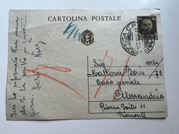 WWII ITALY SLOVENIA Stationery Card 1942 Sent To ALESSANDRIA Casa Penale  (No 1906) - Lubiana