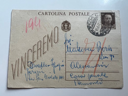 WWII ITALY Stationery Card 1943 Sent From GORIZIA To ALESSANDRIA Casa Penale With Censorship Stamp (No 1908) - Ljubljana