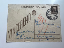WWII ITALY Stationery Card 1943 Sent From GORIZIA To ALESSANDRIA Casa Penale With Censorship Stamp (No 1910) - Lubiana