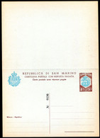Z3526 SAN MARINO 1966 Cartolina Postale DEFINITIVA Lire 40 + 40 Celeste E Bruno, Stampa Nitida (Filagrano C38), NUOVA, O - Entiers Postaux