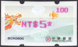 2011 Automatenmarken China Taiwan Drachen Dragon MiNr.27 Pink Nr.100 ATM NT$5 Xx Innovision Kiosk Etiquetas - Distributors