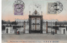 Japon, Japan, Tokyo, Tokio, Front Gate Of The Imperial Lodging Palace,1909, Stamp ,2 Scans - Tokyo