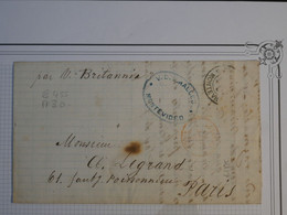 BM1 CHILE    BELLE LETTRE  1880 MONTEVIDEO A PARIS   FRANCIA PAR LE PAQ.  BRITANIA   +AFFRANC. INTERESSANT++ - Cile