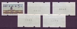 Berlin ATM 2 Versandstellensatz VS2 5 Werte Mit Nummer Postfrisch - Roller Precancels