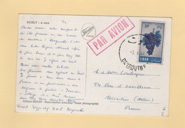 Liban - 1957 - Carte Postale Par Avion Destination France - Raisin - Libanon