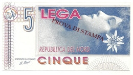 Italia - Lega Lombarda - 5 Lega - Prova Di Stampa - Other & Unclassified