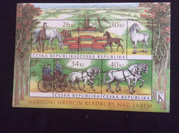 Yvert BF 95 Bloc ** CZ 2022 Elevage Des Chevaux D’attelage De Kladruby And Labem Horse - Blocks & Sheetlets