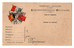 TB 3835 - MILITARIA - Carte En Franchise - Correspondance Militaire - Drapeaux Alliées - CLEMENT, Editeur, BOUILLARGUES - Covers & Documents