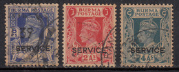 3v SERVICE Ovpt , Burma Used, 1939 - Bahrain (...-1965)