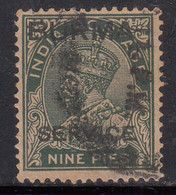 BURMA SERVICE Ovpt On NINE PIES 9p On India KGV Series,, Used, 1937 - Bahreïn (...-1965)