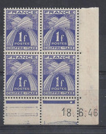 TAXE N° 70 - Bloc De 4 COIN DATE - NEUF SANS CHARNIERE - 18/6/46 - Postage Due