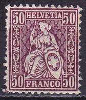 Switzerland / Schweiz / Suisse : 1881 Sitzende Helvetia WZ 1 50 C Lila Michel 43 Falzlos - Neufs