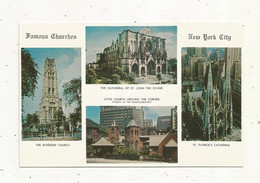 Cp , Etats Unis,  NEW YORK CITY,  Famous Churches,  Multi Vues,  écrite - Églises