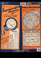 Carte Michelin    N°64  Angers-Orléans (3336-911)  (M4943) - Cartes Routières