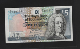 Ecosse, 1990 Issue Royal Bank Of Scotland Plc, 5 British Pound Sterling - 5 Pounds