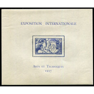 !!! ST PIERRE & MIQUELON, BLOC FEUILLET N° 1 EXPOSITION INTERNATIONALE - ARTS & TECHNIQUES 1937 NEUF ** - Blokken & Velletjes