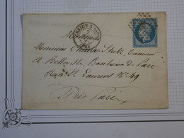 BM2 FRANCE BELLE  LETTRE 1859  CHALONS A PARIS +NAPOLEON N°14   +AFFRANCH. INTERESSANT+++ - 1853-1860 Napoleon III