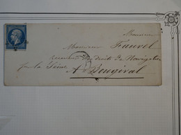 BM2 FRANCE BELLE  LETTRE 1859  ETOILE DE PARIS A BOUGIVAL +NAPOLEON N°14   +AFFRANCH. PLAISANT+++ - 1853-1860 Napoleone III