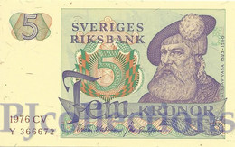 SWEDEN 5 KRONOR 1976 PICK 51c UNC - Svezia