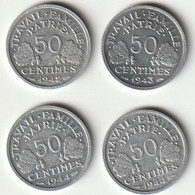 Magnifique Lot De 50 Cts Bazor 1942+1943+1944B+1944C - 50 Centimes