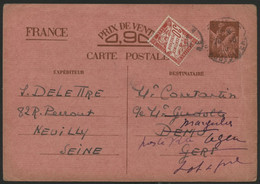 IRIS CARTE FAMILIALE De Neuilly En 1940 Pour Dému Puis Réexpédié + TAXE DE POSTE RESTANTE. Voir Description - Cartes Postales Types Et TSC (avant 1995)