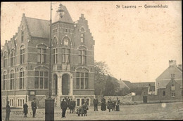 Sint Laureins  Gemeentehuis Duitse Soldaat Feldpost Ww1 - Sint-Laureins