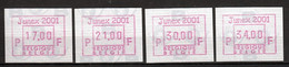 Belgie ATM Mi 46 Junex 2001 Postfris (4 Verschillende Waarden) - 2000-2019