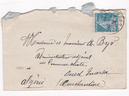 Tunisie Destination Oued Marsa Algerie , Pour Mr Byr , 4 Cachets, Tunisie , Oued Marsa 1925 - Lettres & Documents