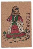 Carte En Liège. Petite Fille En Costume:" Contadina In Gala" - Autres & Non Classés