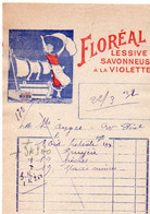 Facture PUBLICITE  Lessive Savonneuse  à La Violette FLOREAL 1932 ( X131 - Droguerie & Parfumerie