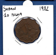 SUDAN - 10 Millimes 1972 - See Photos - Km 55 - Soudan