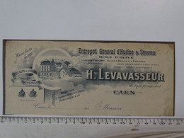 Haut De Facture - CAEN H Levasseur - Entrepôt Général D'Huiles & Savons - Droguerie & Parfumerie