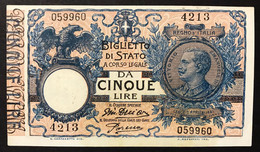 5 Lire Vitt. Em. III° 29 07 1918 Sup   LOTTO 3469 - Italië– 5 Lire