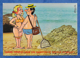 Delcampe - CPM Humour LYNA / Série Plage 825/4 Illustrateur Alexandre Signée Quand Perdrez Vous Ses Manières De Pêcheur De Moules - Humor
