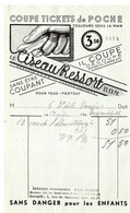 Facturette Commerciale Illustrée Pour Le Coupe Ticket De Poche Ciseau-Ressort B.D.M. Datée 06/1940 - Imprenta & Papelería